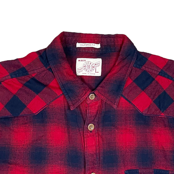 Lucky Brand California Fit Red Multi Plaid Flannel - Picture 5 of 9
